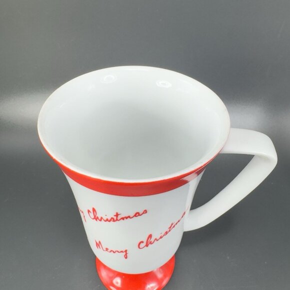 FINE SEYEI CHINA MERRY CHRISTMAS CUP MUG Footed Cups Mugs Porcelain Japan Set 2 - Picture 9 of 15